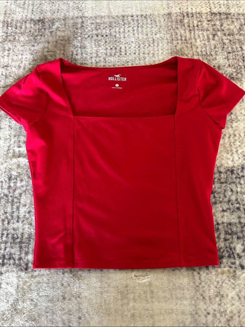 Hollister Red Square Neck Crop Top
